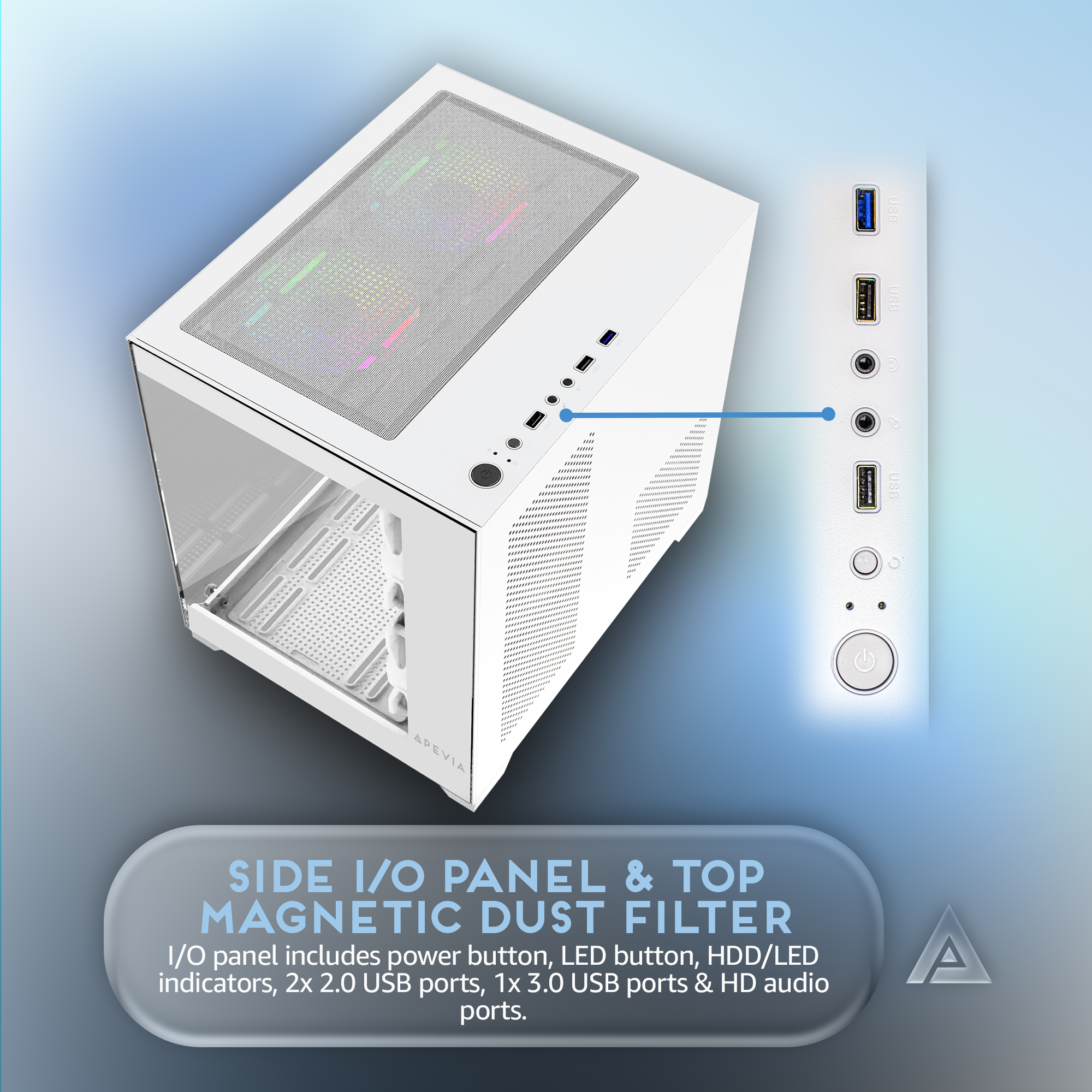 solol-WPW (White Prism White)① Apevia | Prism-WH | MICRO ATX | Chassis